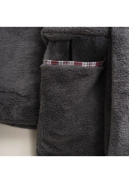 Peluş Sabahlık L-Xl Antrasit