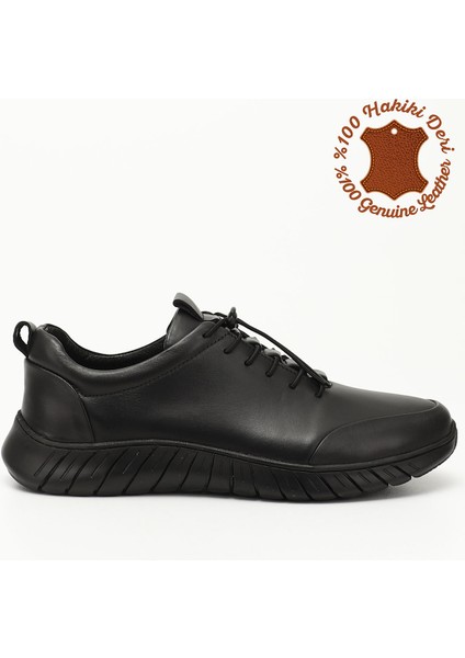 Gön Hakiki Deri Yuvarlak Burun Günlük Bağcıklı Erkek Sneaker 42605