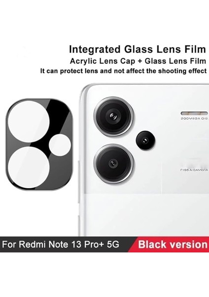 Xiaomi Redmi Note 13 Pro Plus 5g Kamera Koruyucu Cam Siyah Çerçeveli Lens Koruma Parlak Renkli Sert 3D