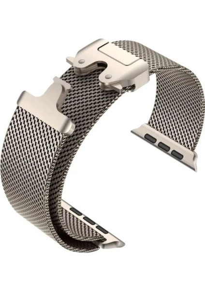 Apple Watch 7 8 9 10 Ultra 44 45 46 49MM Uyumlu Kalın Örgü Metal Paraşüt Kilit Mekanizmalı Kordon modelleri
