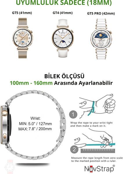 Huawei Watch GT6 41mm GT4 41mm GT5 41mm ile Uyumlu Kordon 18mm Magnet Tokalı Luxury Slim Metal Hasır fiyatları