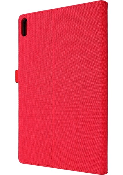Kumaş + Tpu Düz Koruyucu Kılıf Huawei Matepad Pro 10.8 Kırmızı Için Isim Kartı Klipsli (Yurt Dışından)