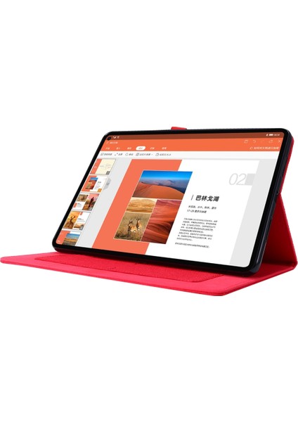 Kumaş + Tpu Düz Koruyucu Kılıf Huawei Matepad Pro 10.8 Kırmızı Için Isim Kartı Klipsli (Yurt Dışından)