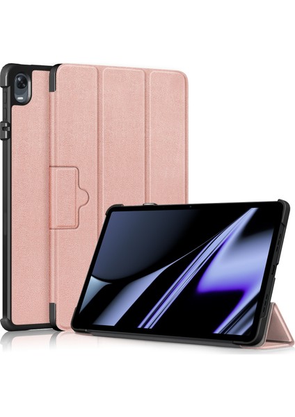 Oppo Pad 11 Inç Pembe Altın Için Deri Tablet Kılıfı (Yurt Dışından)