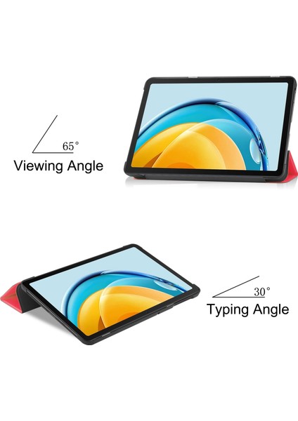 Huawei Matepad Se 10.4 Kırmızı Için Custer Deri Kılıf (Yurt Dışından)
