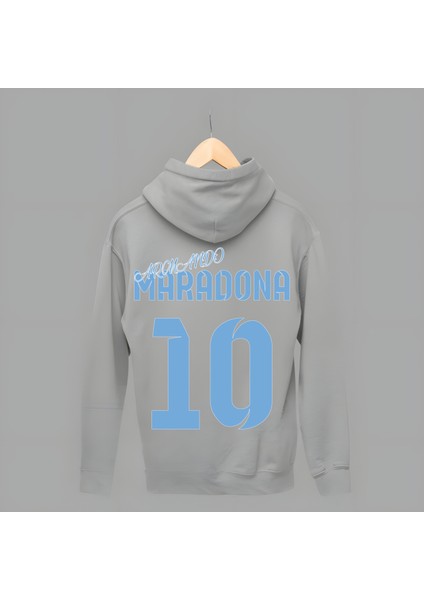 Diego Maradona Sırt 10 Numara Milli Takım Forma Baskılı Unisex Fermuarlı Ceket Kapüşonlu Sweatshirt