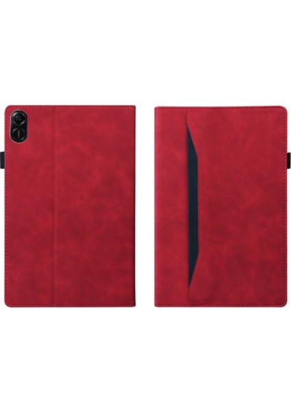 Honor Pad X8A Kırmızı Için Ekleme Deri Tablet Kılıfı (Yurt Dışından)