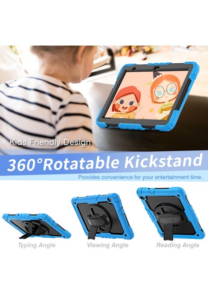 Huawei Mediapad T5 Açık Mavi Için Tutuculu Koruyucu Kılıf (Yurt Dışından)