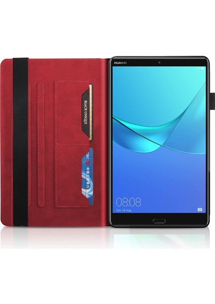 Huawei Mediapad M5 10.8 Inç Deri Kılıf Kırmızı (Yurt Dışından)