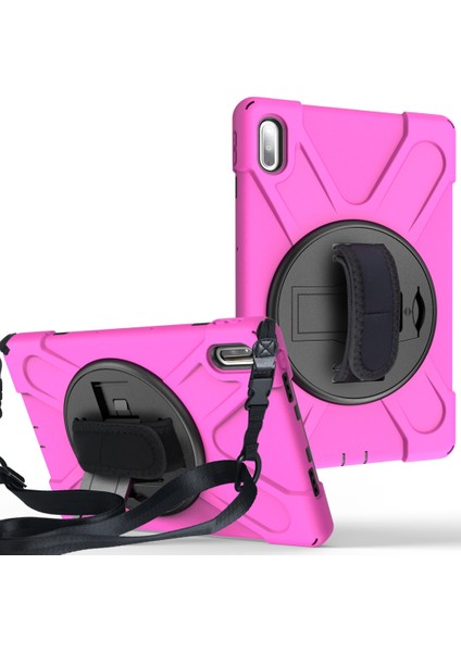 Huawei Matepad Için 10.4 Inç Silikon + Pc Koruyucu Kılıf Gül Kırmızı (Yurt Dışından)