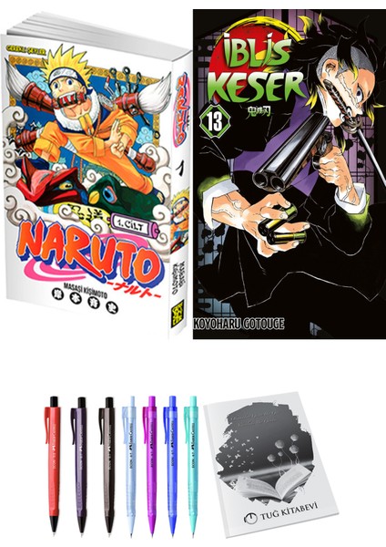 Naruto 1 ve İblis Keser 13 2'li Set - Kalem