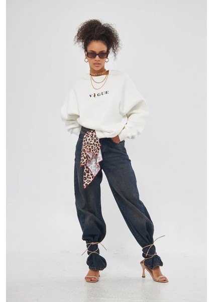 Kadın Beyaz Baskılı Sweatshirt modelleri