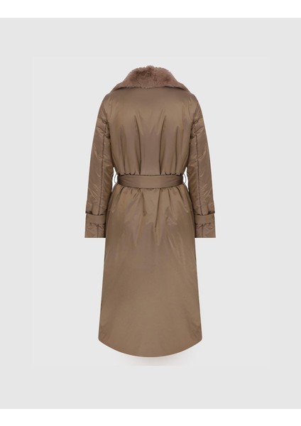 Ayala Kadın Kaban Kahverengi Kumaş Kürk fiyatları