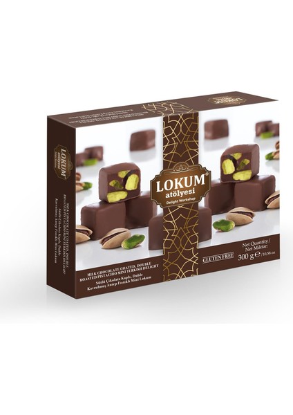 Sütlü Çikolata Kaplı, Duble Kavrulmuş Antep Fıstıklı Mini Lokum 300G