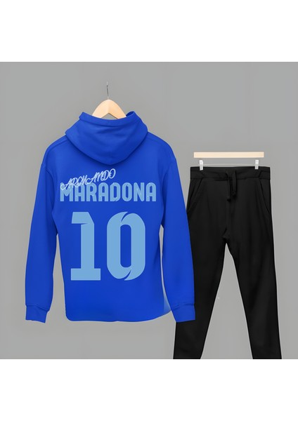 Diego Maradona Milli Takım Sırt 10 Numara Forma Baskılı Unisex Eşofman Takımı Kapüşonlu Sweatshirt