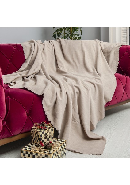 Kaymaz Koltuk Örtüsü Çift Taraflı Mikrofiber Şönil 175x300 cm Camel – Kedi Köpek ve Çocuk Dostu