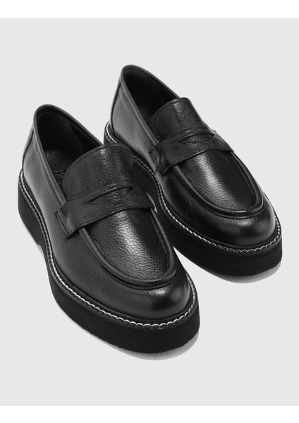 Kiruna Hakiki Floter Deri Erkek Siyah Loafer Ayakkabı fiyatları