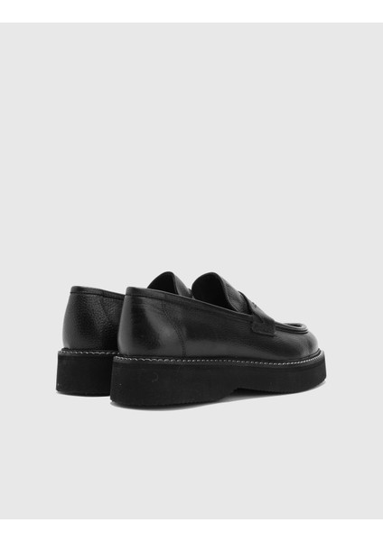 Kiruna Hakiki Floter Deri Erkek Siyah Loafer Ayakkabı fırsatları