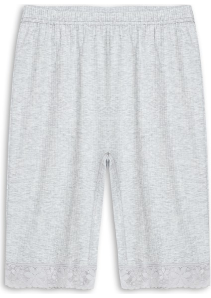 Paçası Dantel Pamuklu Fitilli Dokulu Bütük Beden Kadın Tayt