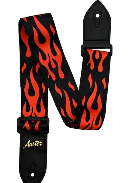 Auster Strap 200 Ateş Desenli Gitar Askısı