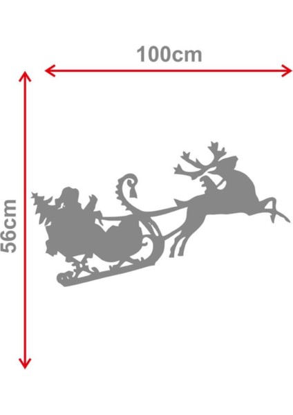 Tekno Trust Sarı Yılbaşı Cam Süslemeleri Noel Baba ve Geyik Sticker Yapıştırma 56X100 cm