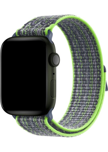 Apple Watch 10 46MM Hasır Kordon Strap Kayış 2025 Renkleriyle Yeşil-Mavi-Siyah-Pembe Krd-91