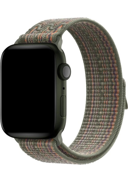 Apple Watch 10 46MM Hasır Kordon Strap Kayış 2025 Renkleriyle Yeşil-Mavi-Siyah-Pembe Krd-91