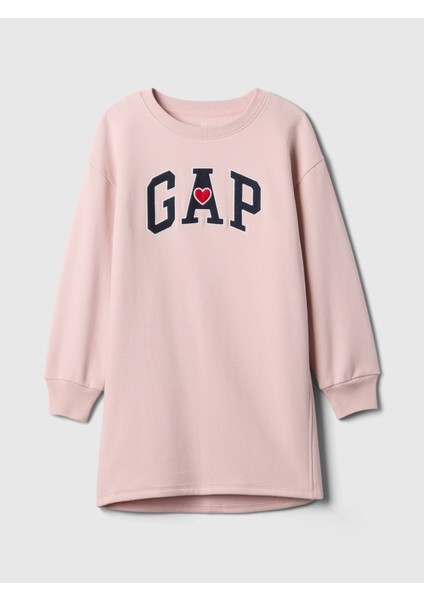 Kız Çocuk Pembe Gap Logo Vintage Soft Sweatshirt Elbise