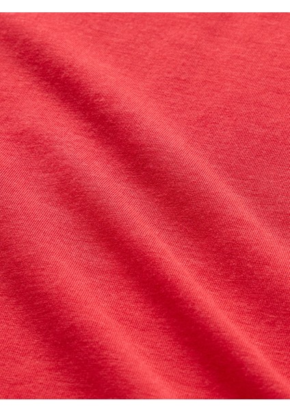 Kadın Kırmızı Breathe Balıkçı Yaka T-Shirt modelleri