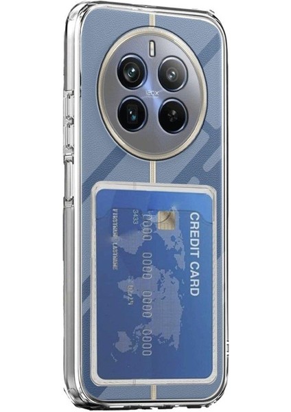 Realme 12 Pro Plus İle Uyumlu Kılıf Kartlıklı Şeffaf Silikon Kapak
