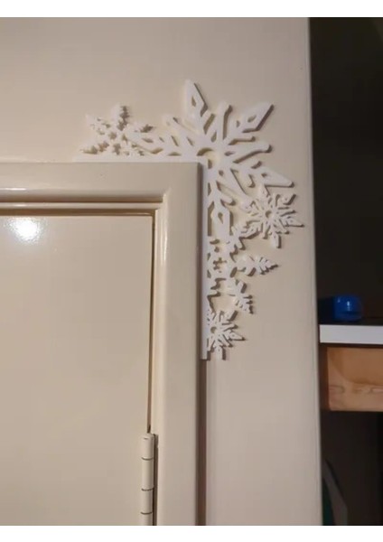 Kar Taneleri Christmas Kapı Köşeliği, Yılbaşı Kapı Yanı Duvar Süsü Duvar Dekoru Kapı Köşe Dekorr