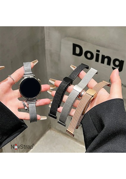 Samsung Galaxy Watch 7 Fe 6 5 4 40-42-43-44-45-46-47 mm ile Uyumlu Kordon 20MM Luxury Slim Metal Hasır indirimleri