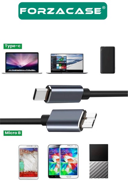 Type-C To Micro B 3.0 Şarj ve Data Veri Kablosu 5 Gbps 5V3A 50 cm - FC884 fiyatları