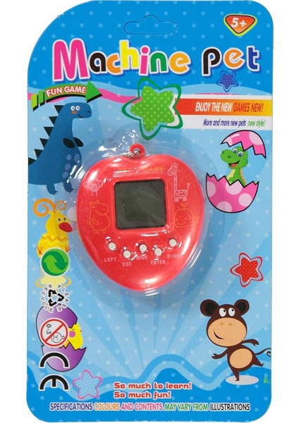 Kırmızı Renk Sanal Bebek Oyunu 7 cm 168 Oyunlu Tamagotchi