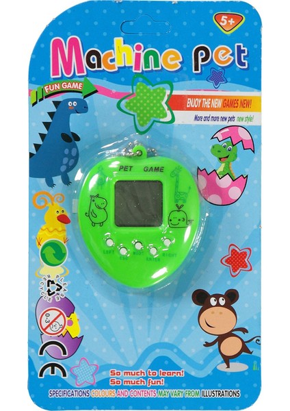 Yeşil Renk Sanal Bebek Oyunu 7 cm 168 Oyunlu Tamagotchi