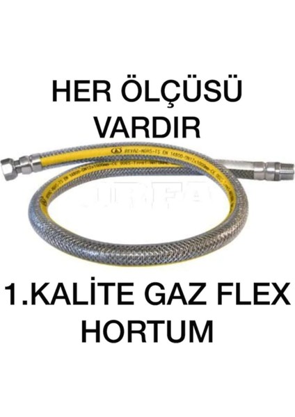 Doğalgaz Flex Hortum Gaz Hortumu Ocak Bağlantı Hortum Hızlı Kargo 75CM