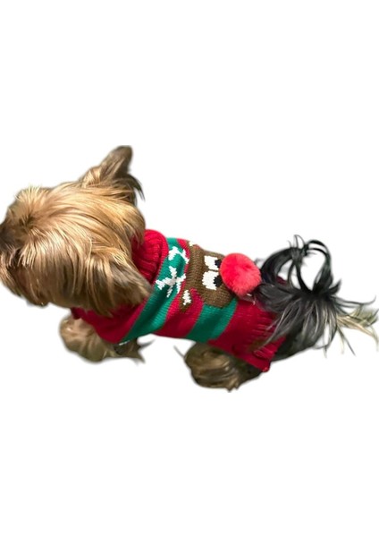 Kırmızı Xmas Deer Küçük Köpek Kazağı modelleri