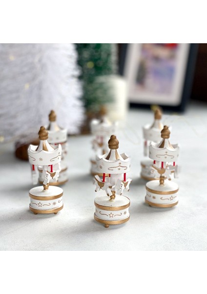 Tekno Trust Yılbaşı Süsü, Atlıkarınca, 8.5 cm Beyaz (6 Adet)
