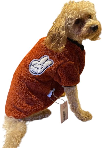 Tarçın V Premium Peluş Küçük Irk Köpek Sweatshirtü (2 Kg-9 kg Arası Köpeklere Uygundur)