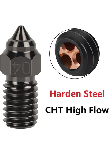 Creality Ender 3 V3 Se-Ender 7-Ender 5 S1 Sertleştirilmiş Cht Çelik Nozzle(1.0mm) modelleri