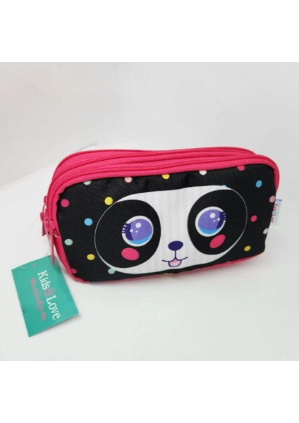 Kids&Love Rubber Cute Face Panda Okul Çantası ve Kalem Çantası 2'li Set indirimleri