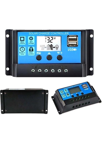 Akıllı Güneş Paneli Şarj Kontrol Cihazı Regülatörü - 30A(12-24V)