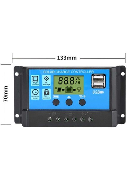 Akıllı Güneş Paneli Şarj Kontrol Cihazı Regülatörü - 30A(12-24V) modelleri