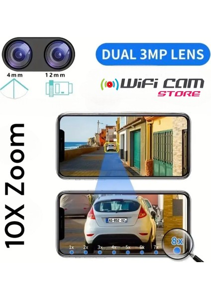 Çift Lens 10X Hibrit Zoom Wifi Solar Mini Ptz Kamera (Sim Kartlı Değildir)