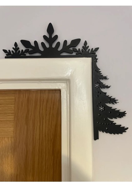 Kar Taneleri Christmas Kapı Köşeliği, Yılbaşı Kapı Yanı Duvar Süsü Duvar Dekoru Kapı Köşe Dekorrs