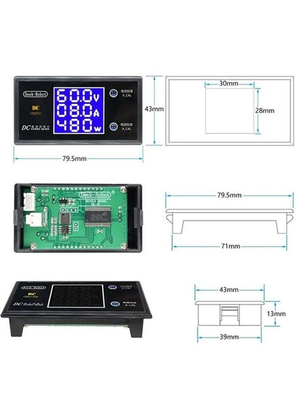 0-100V 10A 1000W Dijital Voltmetre - Ampermetre - Wattmetre