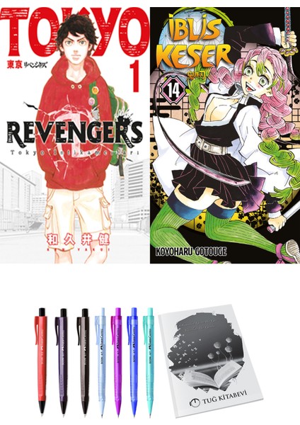 Tokyo Revengers 1 ve İblis Keser 14 2'li Set - Kalem