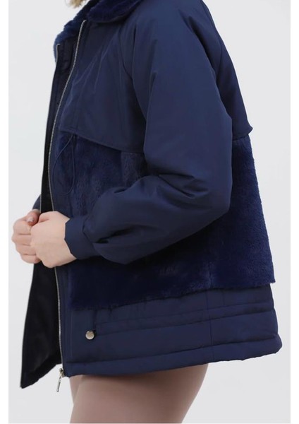 Kadın Fermuarlı Su Itici Özellik ve Yumuşacık Peluş Dokulu Kumaş Premium Mont modelleri