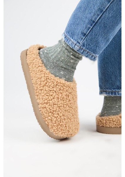 (Orlina) Kadın Tedy Sabo Platform Karamel Terlik indirimleri