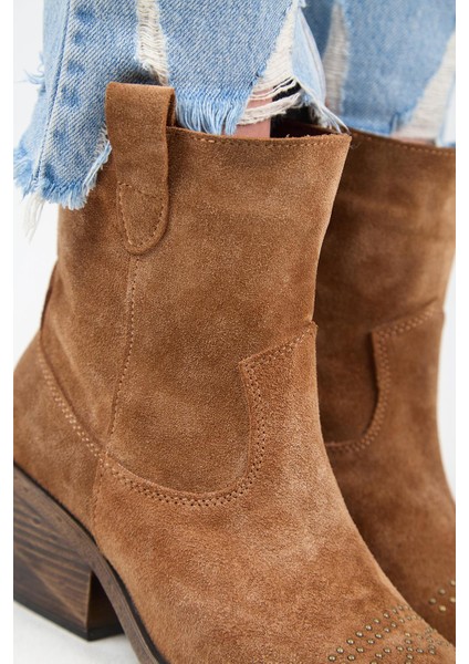 (Gona) Kadın Hakiki Deri Önü Troklu Kovboy Özel Eskitme Taba Bot modelleri